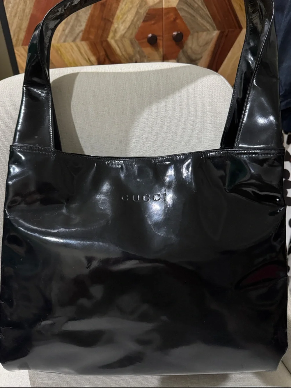 Gucci Black Patent Shoulder Bag - Picture 1 of 4